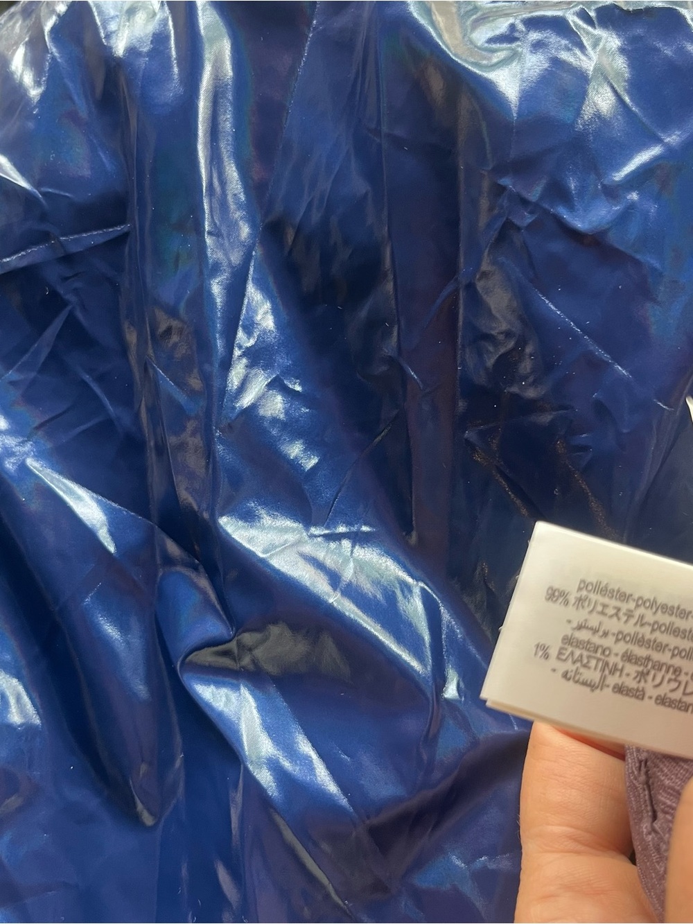 Navy Blue Vinyl Parachute Pant - Picture 7 of 7